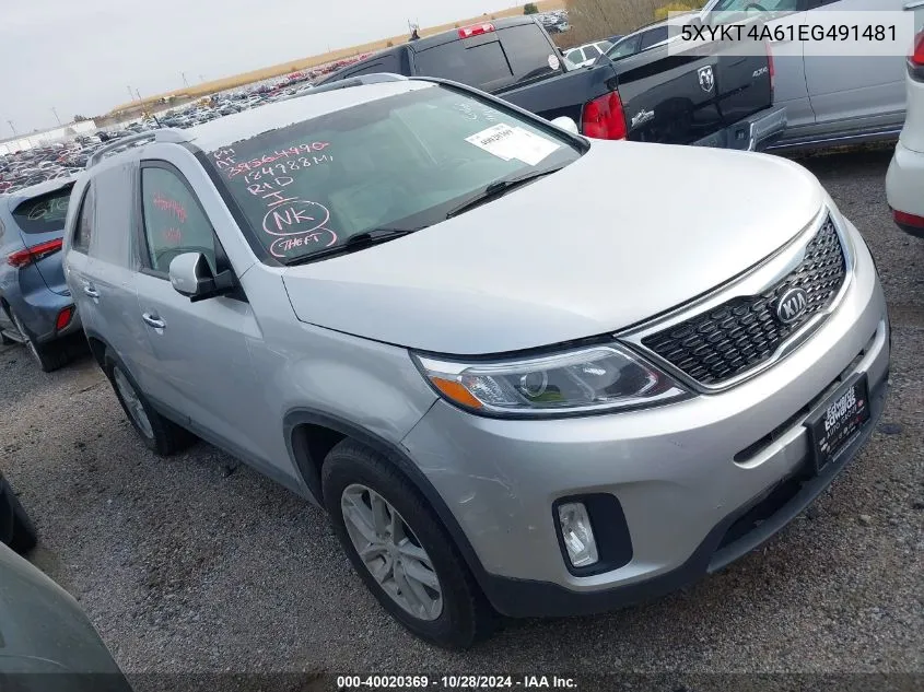 2014 Kia Sorento Lx VIN: 5XYKT4A61EG491481 Lot: 40020369