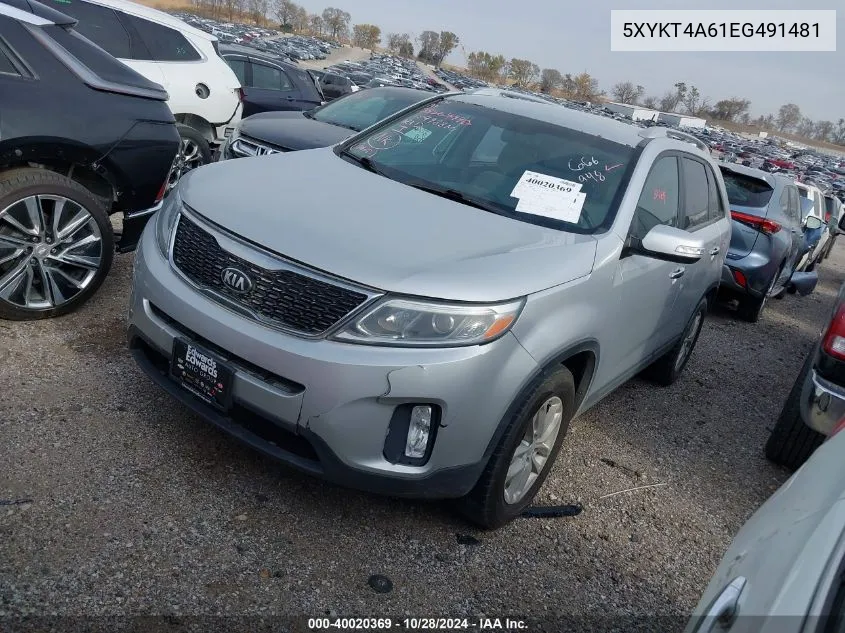 2014 Kia Sorento Lx VIN: 5XYKT4A61EG491481 Lot: 40020369