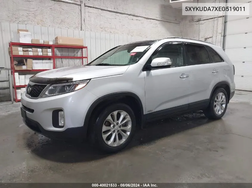 2014 Kia Sorento Ex V6 VIN: 5XYKUDA7XEG519011 Lot: 40021533