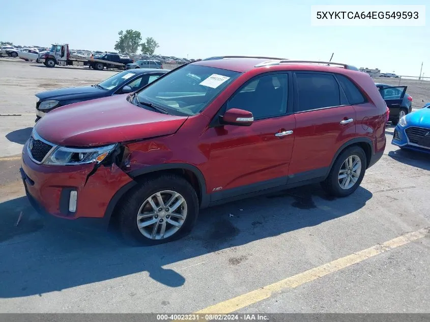 5XYKTCA64EG549593 2014 Kia Sorento Lx