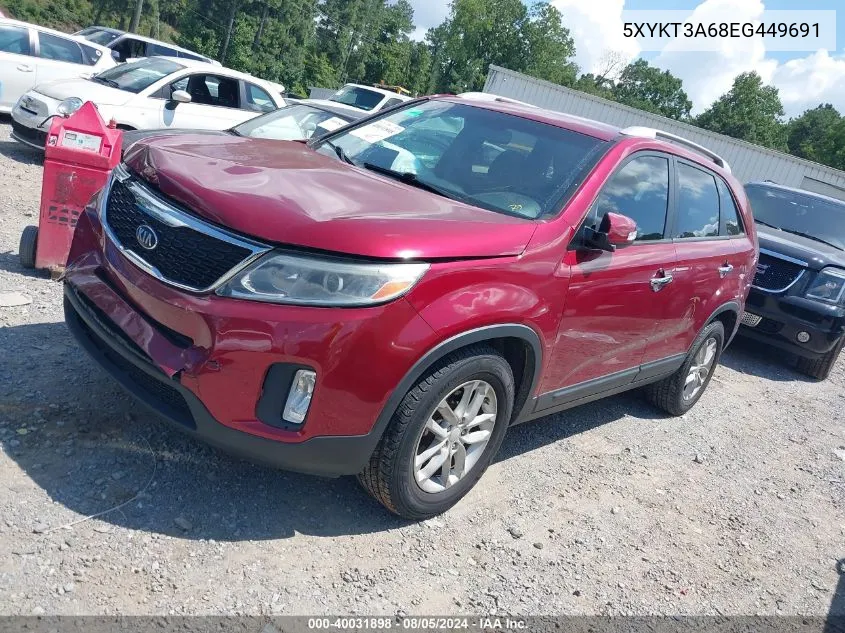 2014 Kia Sorento Lx VIN: 5XYKT3A68EG449691 Lot: 40031898