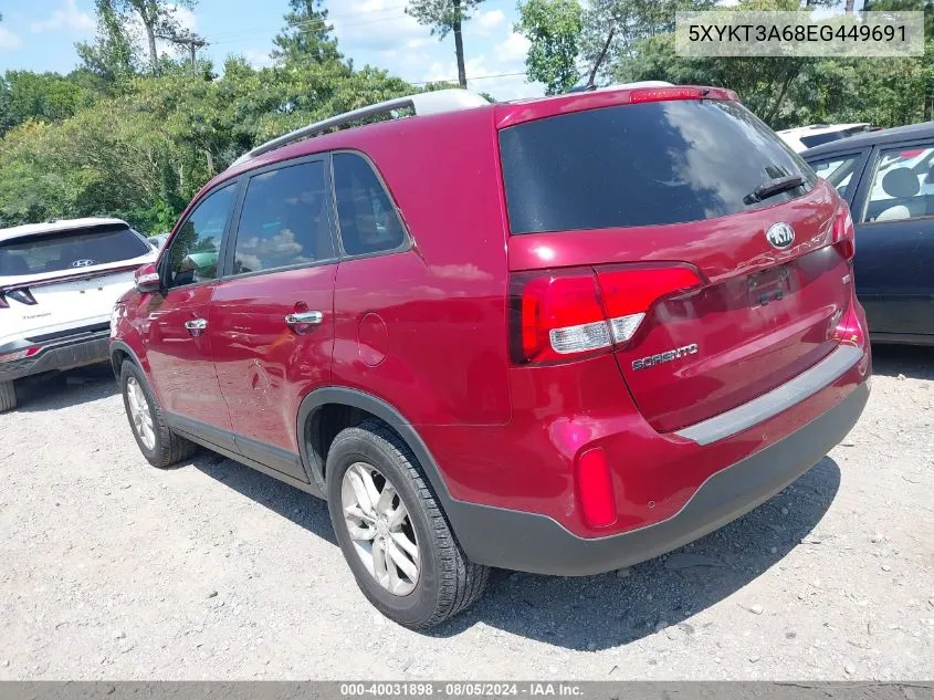 2014 Kia Sorento Lx VIN: 5XYKT3A68EG449691 Lot: 40031898