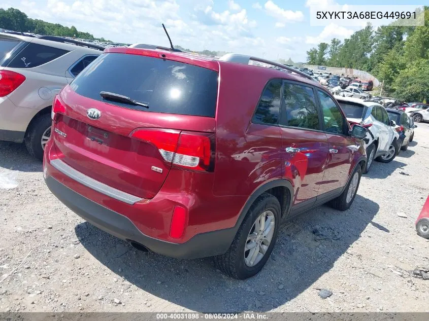 2014 Kia Sorento Lx VIN: 5XYKT3A68EG449691 Lot: 40031898