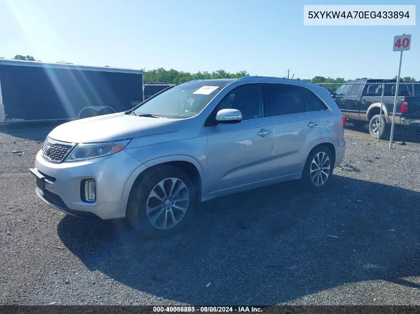 2014 Kia Sorento Sx VIN: 5XYKW4A70EG433894 Lot: 40056803