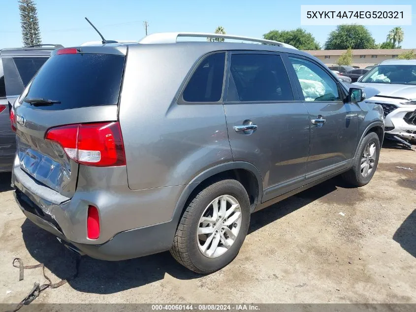 5XYKT4A74EG520321 2014 Kia Sorento Lx V6