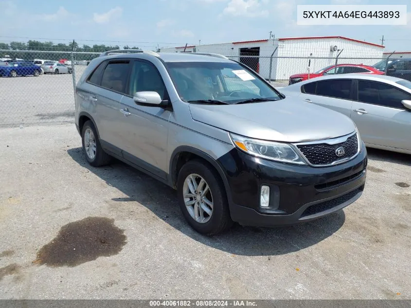 5XYKT4A64EG443893 2014 Kia Sorento Lx