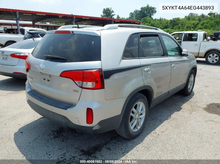 5XYKT4A64EG443893 2014 Kia Sorento Lx