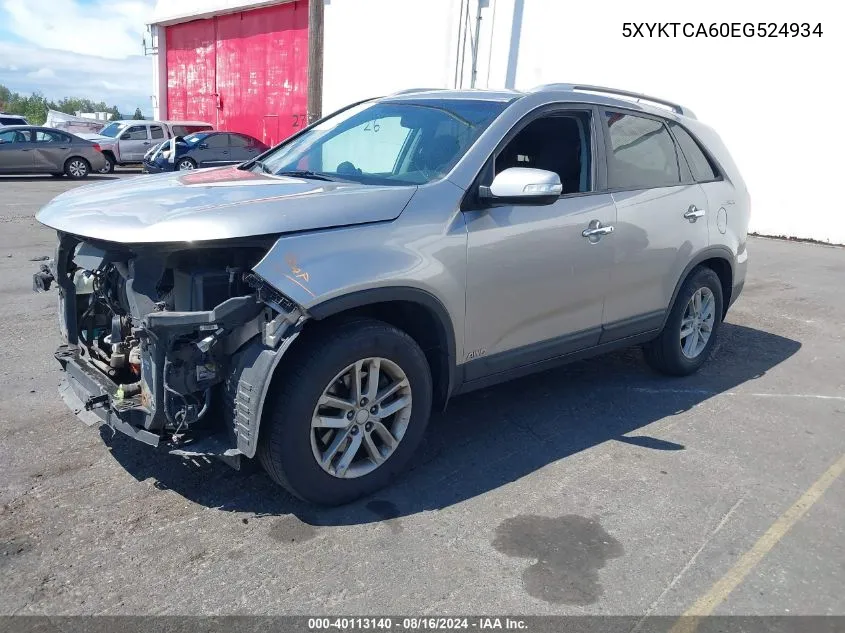 5XYKTCA60EG524934 2014 Kia Sorento Lx