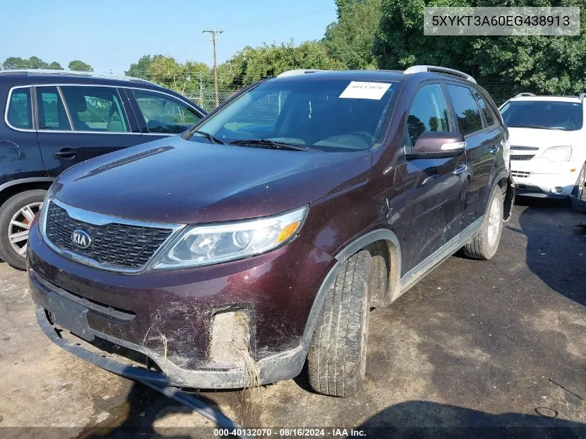 2014 Kia Sorento Lx VIN: 5XYKT3A60EG438913 Lot: 40132070