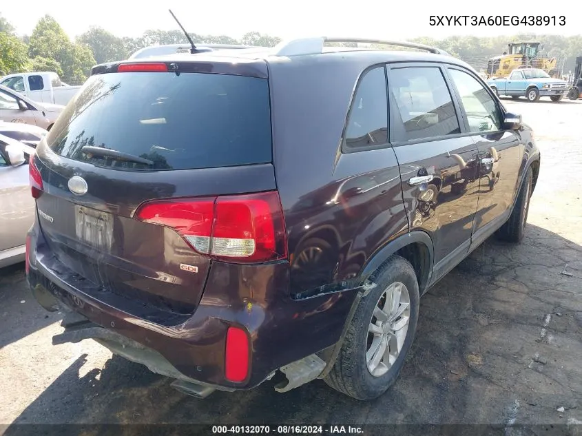 5XYKT3A60EG438913 2014 Kia Sorento Lx