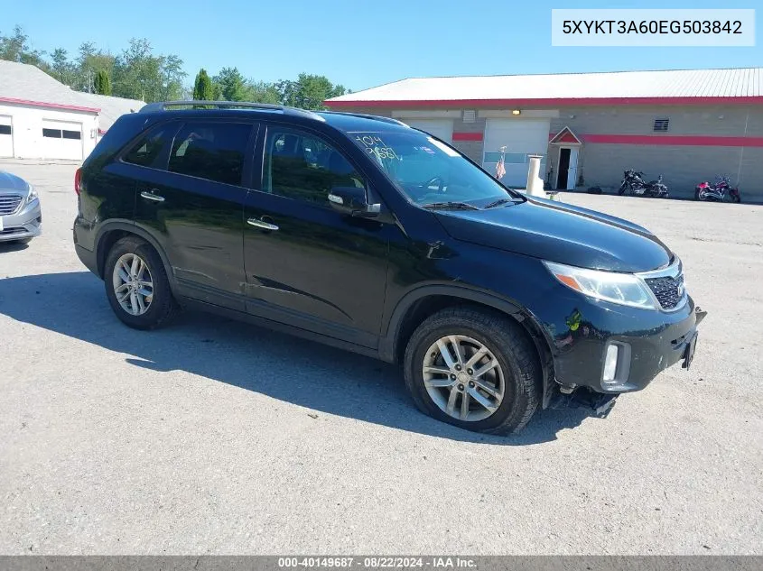 5XYKT3A60EG503842 2014 Kia Sorento Lx