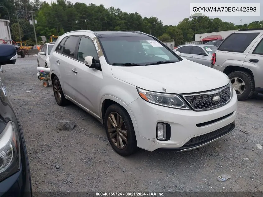 2014 Kia Sorento Limited V6 VIN: 5XYKW4A70EG442398 Lot: 40155724