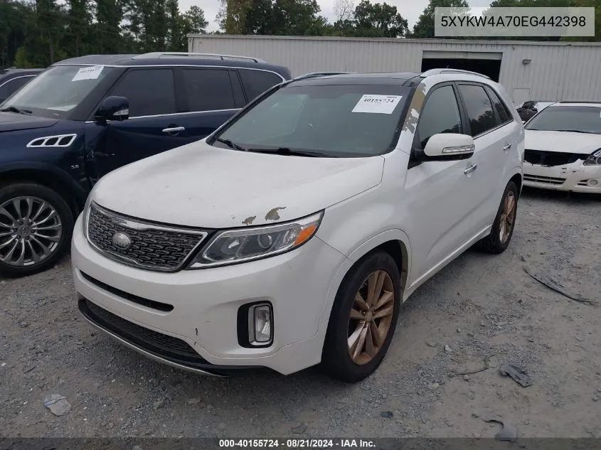 2014 Kia Sorento Limited V6 VIN: 5XYKW4A70EG442398 Lot: 40155724