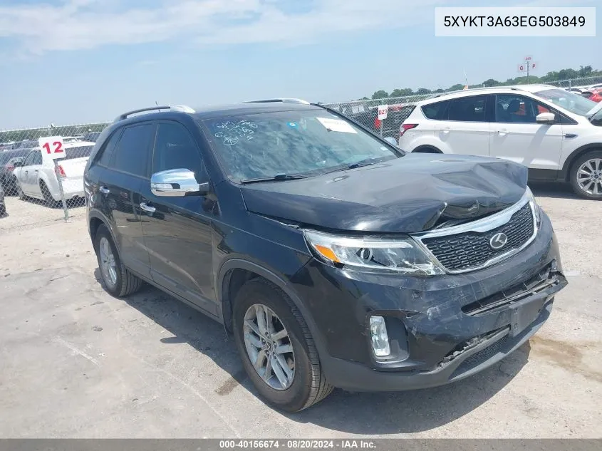 5XYKT3A63EG503849 2014 Kia Sorento Lx