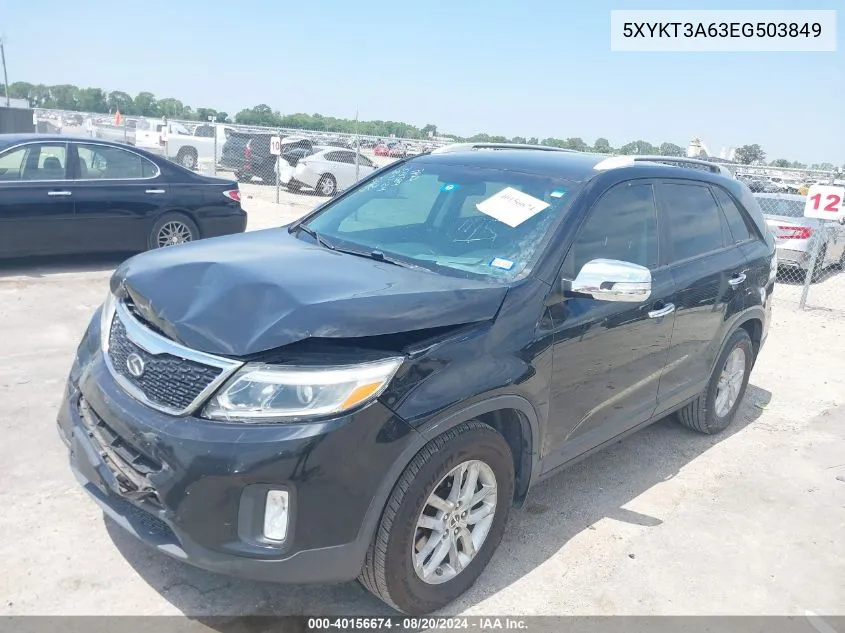 5XYKT3A63EG503849 2014 Kia Sorento Lx