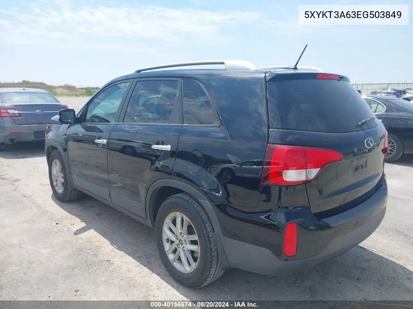 5XYKT3A63EG503849 2014 Kia Sorento Lx