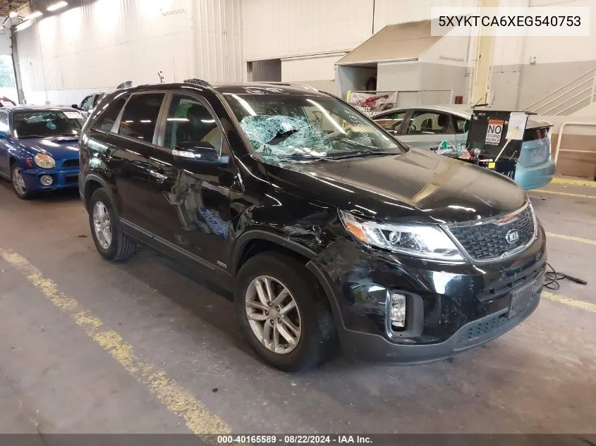 2014 Kia Sorento Lx VIN: 5XYKTCA6XEG540753 Lot: 40165589