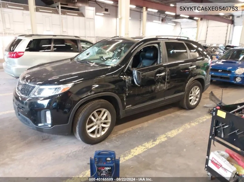 2014 Kia Sorento Lx VIN: 5XYKTCA6XEG540753 Lot: 40165589