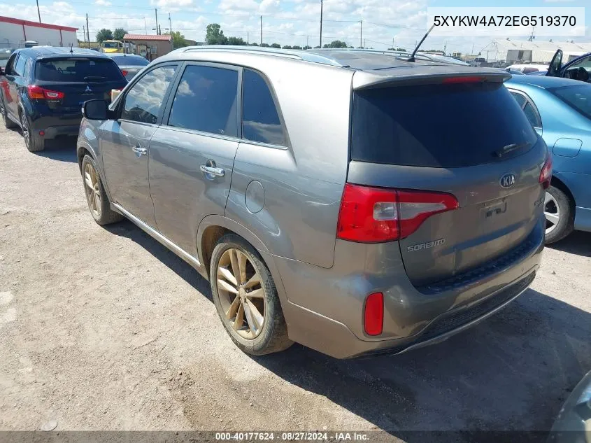 2014 Kia Sorento Limited V6 VIN: 5XYKW4A72EG519370 Lot: 40177624