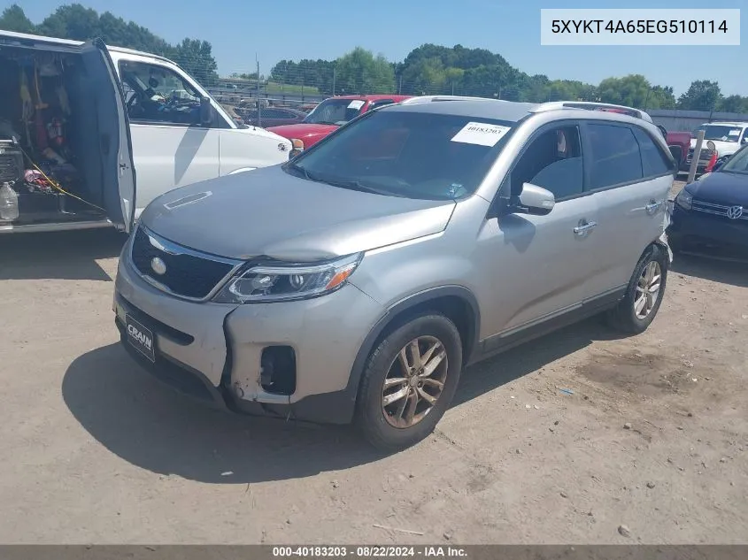 5XYKT4A65EG510114 2014 Kia Sorento Lx