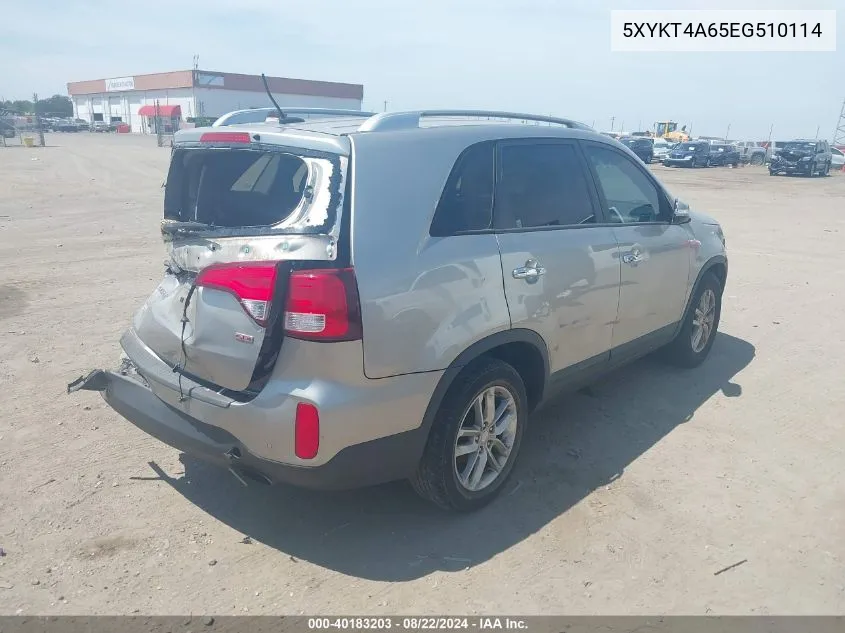 2014 Kia Sorento Lx VIN: 5XYKT4A65EG510114 Lot: 40183203