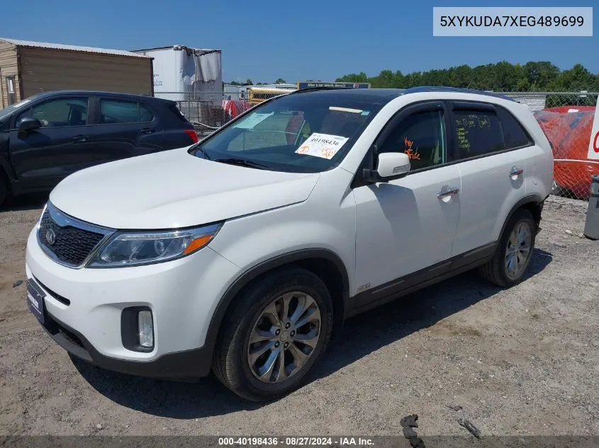 2014 Kia Sorento Ex V6 VIN: 5XYKUDA7XEG489699 Lot: 40198436