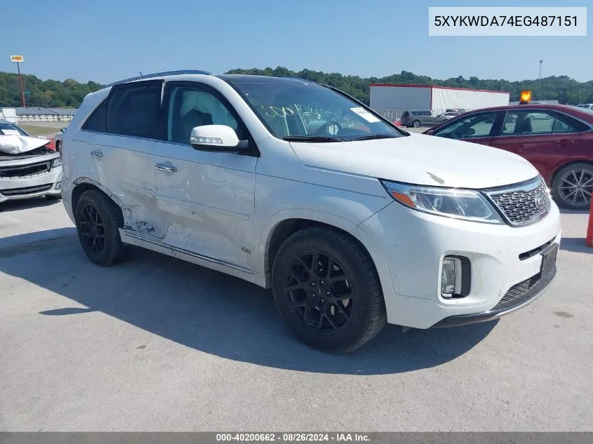 2014 Kia Sorento Limited V6 VIN: 5XYKWDA74EG487151 Lot: 40200662