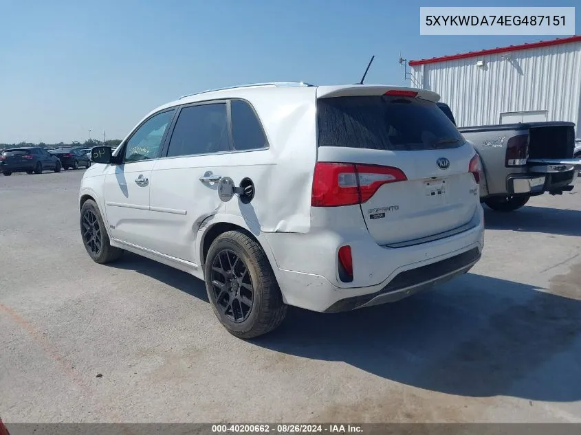 5XYKWDA74EG487151 2014 Kia Sorento Limited V6