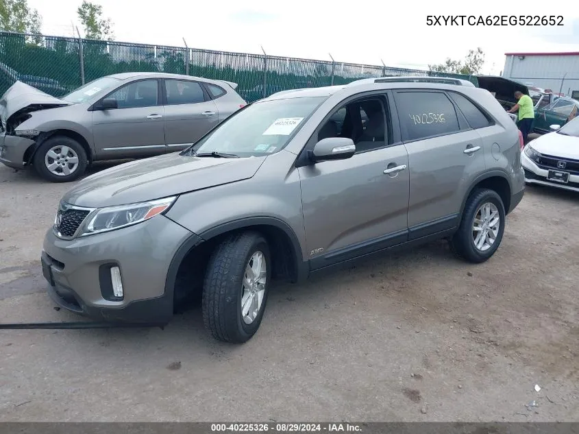 5XYKTCA62EG522652 2014 Kia Sorento Lx