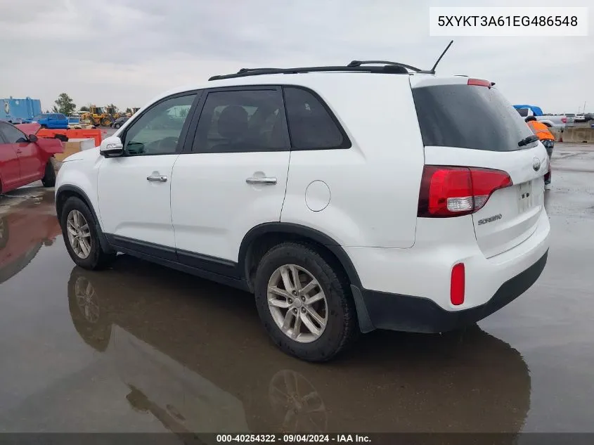 2014 Kia Sorento Lx VIN: 5XYKT3A61EG486548 Lot: 40254322