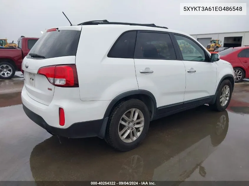 2014 Kia Sorento Lx VIN: 5XYKT3A61EG486548 Lot: 40254322