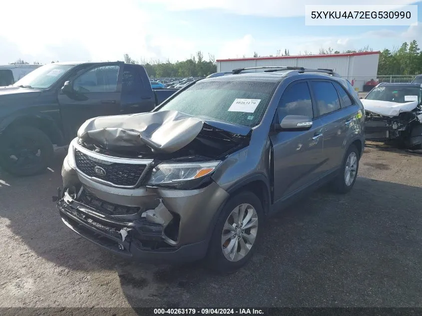 2014 Kia Sorento Ex VIN: 5XYKU4A72EG530990 Lot: 40263179