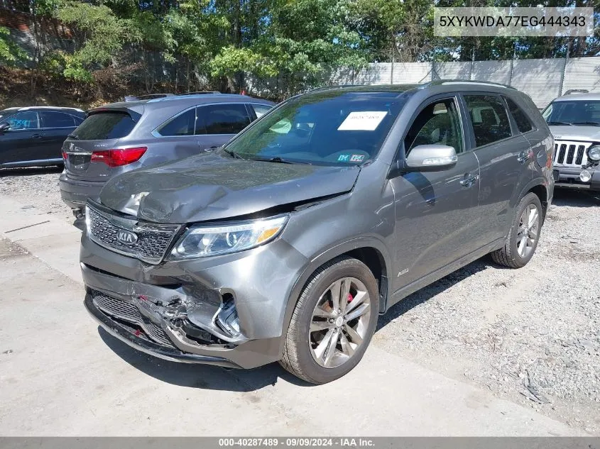 2014 Kia Sorento Limited V6 VIN: 5XYKWDA77EG444343 Lot: 40287489