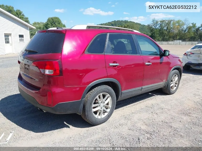 2014 Kia Sorento Lx VIN: 5XYKTCA62EG532212 Lot: 40315259