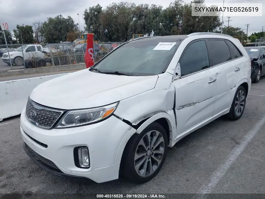 5XYKW4A71EG526519 2014 Kia Sorento Sx