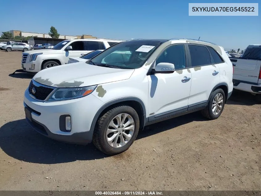 2014 Kia Sorento Ex V6 VIN: 5XYKUDA70EG545522 Lot: 40326484