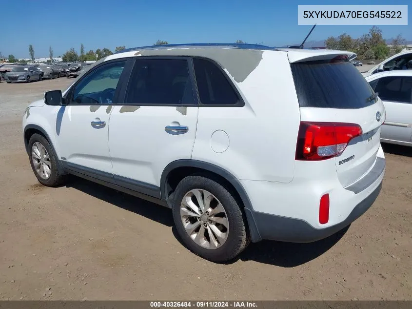 2014 Kia Sorento Ex V6 VIN: 5XYKUDA70EG545522 Lot: 40326484