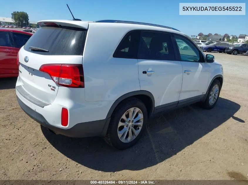 2014 Kia Sorento Ex V6 VIN: 5XYKUDA70EG545522 Lot: 40326484