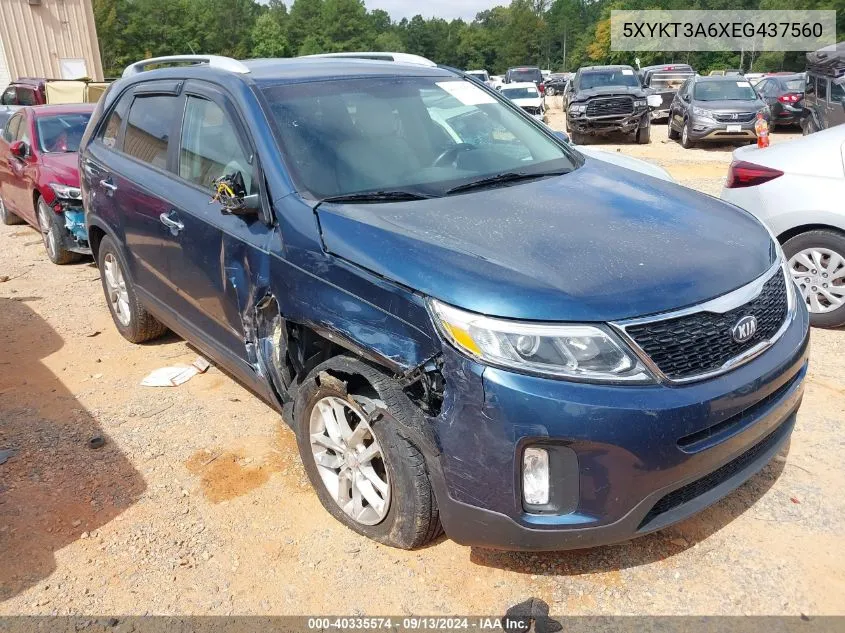 2014 Kia Sorento Lx VIN: 5XYKT3A6XEG437560 Lot: 40335574