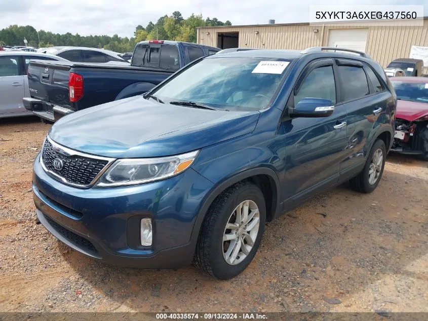 5XYKT3A6XEG437560 2014 Kia Sorento Lx