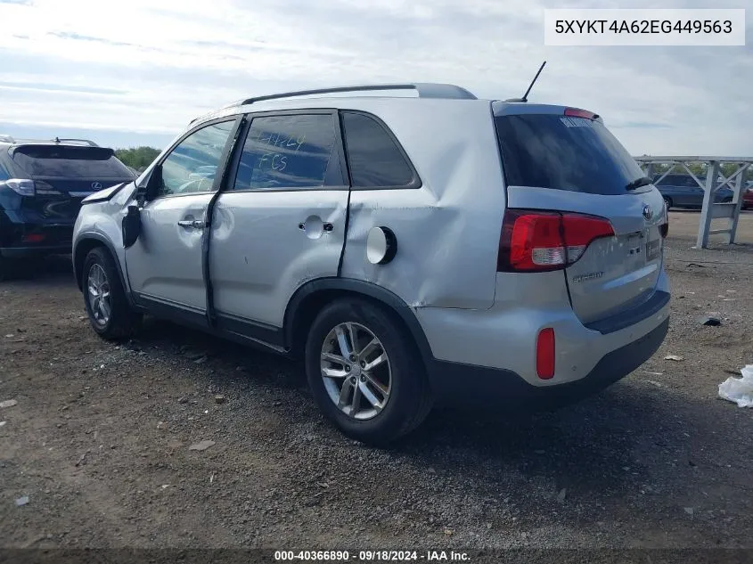 5XYKT4A62EG449563 2014 Kia Sorento Lx