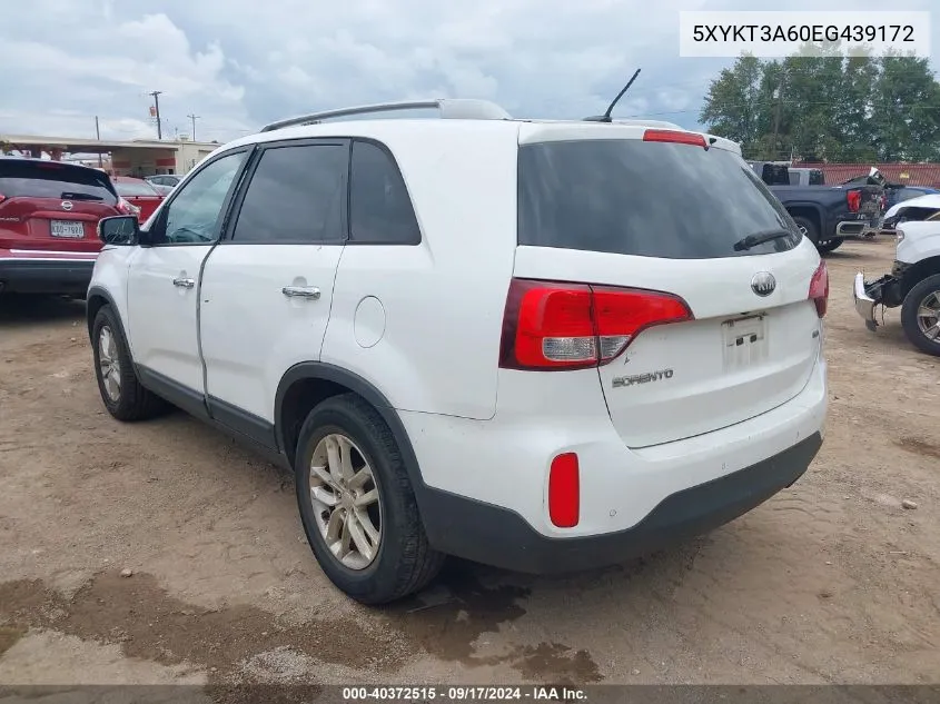 5XYKT3A60EG439172 2014 Kia Sorento Lx