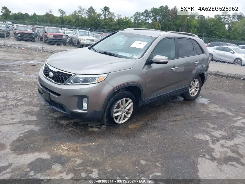 2014 Kia Sorento Lx VIN: 5XYKT4A62EG525962 Lot: 40388374