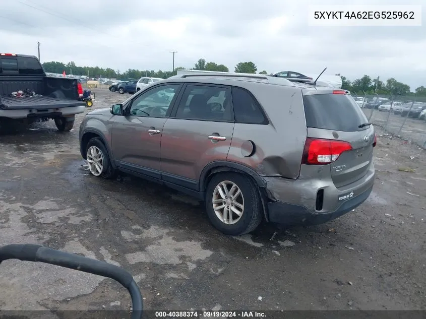 5XYKT4A62EG525962 2014 Kia Sorento Lx