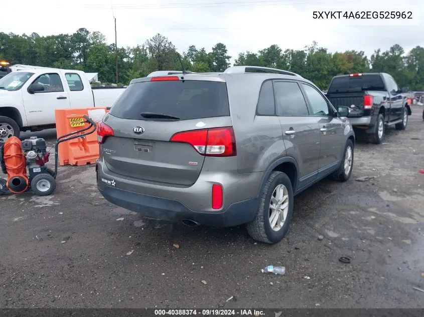 2014 Kia Sorento Lx VIN: 5XYKT4A62EG525962 Lot: 40388374