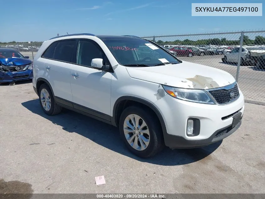 2014 Kia Sorento Ex V6 VIN: 5XYKU4A77EG497100 Lot: 40403820