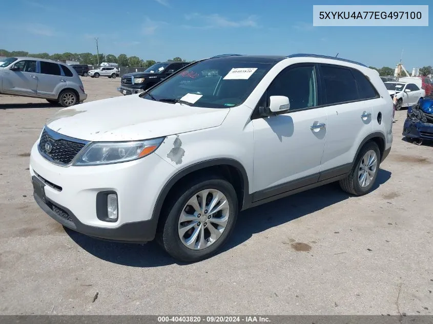 2014 Kia Sorento Ex V6 VIN: 5XYKU4A77EG497100 Lot: 40403820