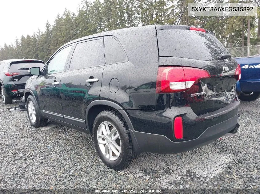 5XYKT3A6XEG535892 2014 Kia Sorento Lx