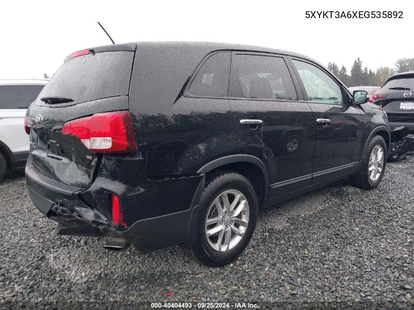 5XYKT3A6XEG535892 2014 Kia Sorento Lx