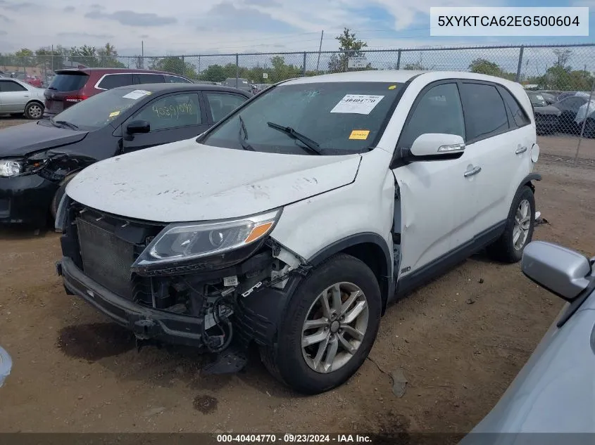 2014 Kia Sorento Lx VIN: 5XYKTCA62EG500604 Lot: 40404770